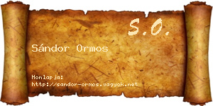Sándor Ormos névjegykártya